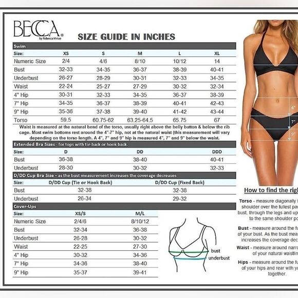 Becca by Rebecca Virtue Women's Corset Plunge One Piece Swimsuit Multi S/P - Picture 6 of 6